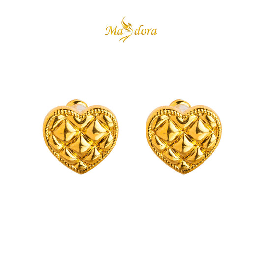 MASDORA 999 Gold Earring Earrings Emas ~ Golden Comfy Heart (EMAS 999/24K)