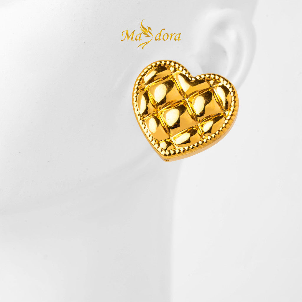 MASDORA 999 Gold Earring Earrings Emas ~ Golden Comfy Heart (EMAS 999/24K)