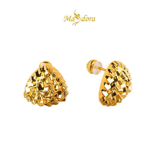 MASDORA 999 Gold Earring Earrings Emas ~ Golden Quartz Cutting (EMAS 999/24K)
