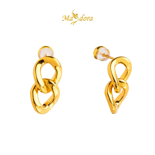 MASDORA 999 Gold Earring Earrings Emas ~ Mini Double Spiral (EMAS 999/24K)