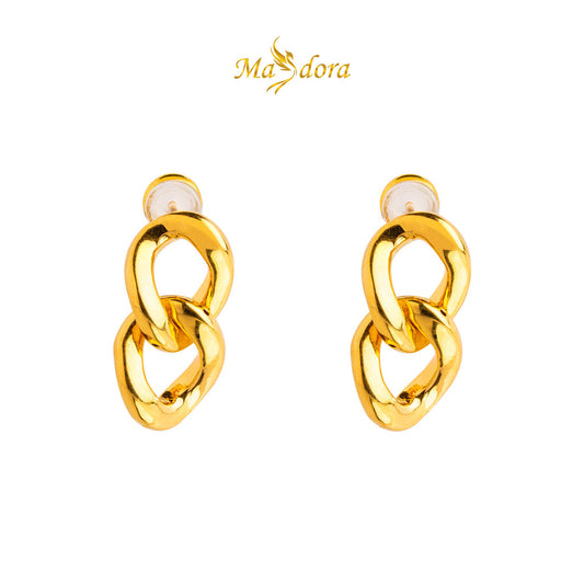 MASDORA 999 Gold Earring Earrings Emas ~ Mini Double Spiral (EMAS 999/24K)