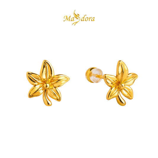 MASDORA 999 Gold Earring Earrings Emas ~ Wee Flower (EMAS 999/24K)