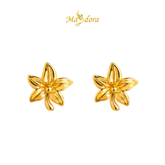 MASDORA 999 Gold Earring Earrings Emas ~ Wee Flower (EMAS 999/24K)