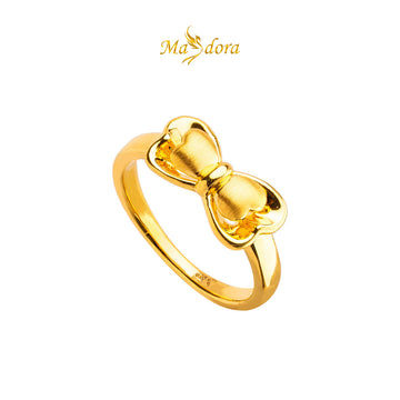 MASDORA 999 Gold Ring Rings Cincin Emas ~ Matte Leafy Ribbon (EMAS 999/24K)