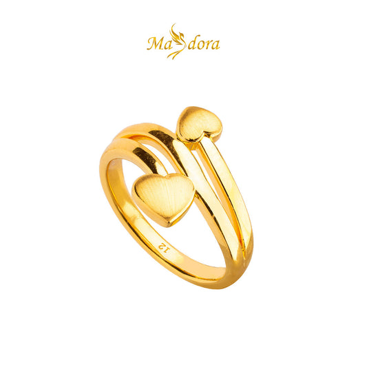 MASDORA 999 Gold Ring Rings Cincin Emas ~ Matte Love Galaxy (EMAS 999/24K)