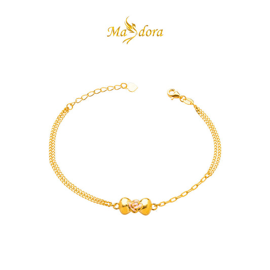 MASDORA 999 Gold Bracelet Rantai Tangan Emas ~ Fluffy Bow (EMAS 999/24K)