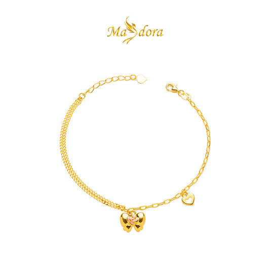 MASDORA 999 Gold Bracelet Rantai Tangan Emas ~ Duo Chain Ribbon (EMAS 999/24K)