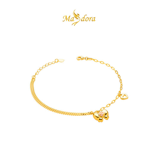 MASDORA 999 Gold Bracelet Rantai Tangan Emas ~ Duo Chain Ribbon (EMAS 999/24K)