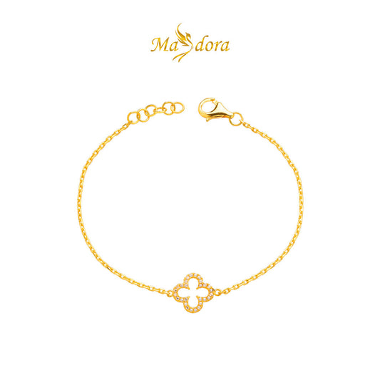 MASDORA 916 Gold Bracelet Rantai Tangan Emas ~ Sparkling Clover Frame (EMAS 916/22K)