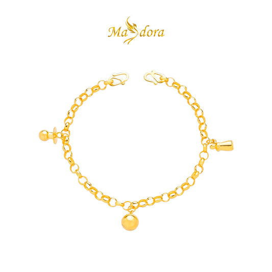 MASDORA 916 Gold Anklet Rantai Kaki Gelang Kaki Emas ~ Cutie Baby Anklet (EMAS 916/22K)