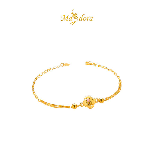 MASDORA 999 Gold Bracelet Rantai Tangan Emas ~ Blooming Camellia (EMAS 999/24K)
