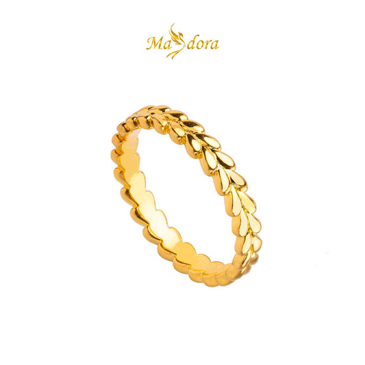 MASDORA 999 Gold Ring Rings Cincin Emas ~ Fuzzy Love Band (EMAS 999/24K)