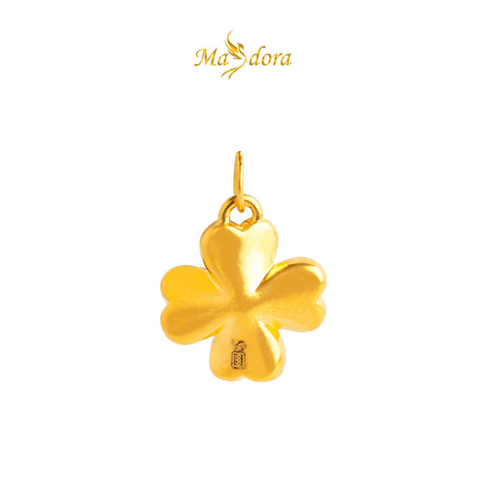 MASDORA 999 Gold Pendant Loket Emas ~ Acutifolia Flower (Pink) (EMAS 999/24K) -- FREE 925 SILVER NECKLACE!