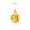 MASDORA 999 Gold Pendant Loket Emas ~ Golden Ruffled Rose (EMAS 999/24K) -- FREE 925 SILVER NECKLACE!