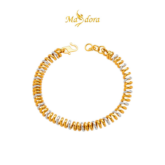 MASDORA 916 Gold Bracelet Rantai Tangan Emas ~ Duotone Stretchy Hairband (EMAS 916/22K)