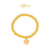 MASDORA 999 Gold Bracelet Rantai Tangan Emas ~ Stretchable Lovely Clover Pink (EMAS 999/24K)