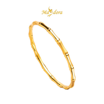 MASDORA 999 Gold Bangle Gelang Tangan Emas ~ Round Matte Bamboo (EMAS 999/24K)