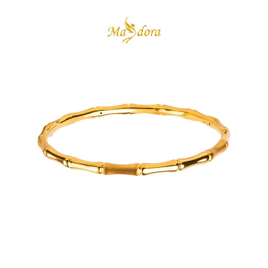 MASDORA 999 Gold Bangle Gelang Tangan Emas ~ Round Matte Bamboo (EMAS 999/24K)