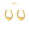 MASDORA 999 Gold Earrings Earring Subang Emas ~ Golden Love Harp  (EMAS 999/24K)