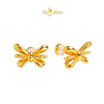 MASDORA 999 Gold Earrings Earring Subang Emas ~ Golden Wide Ribbon (EMAS 999/24K)