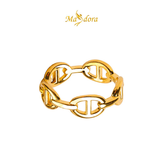 MASDORA 999 Gold Ring Rings Cincin Emas ~ Golden D Band (EMAS 999/24K)
