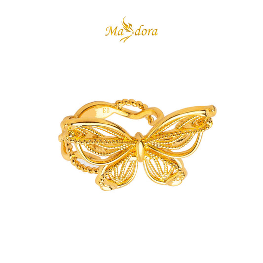 MASDORA 999 Gold Ring Rings Cincin Emas ~Enormous Fable Butterfly (EMAS 999/24K)