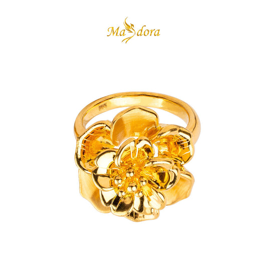 MASDORA 999 Gold Ring Rings Cincin Emas ~ Enormous Poppy (EMAS 999/24K)