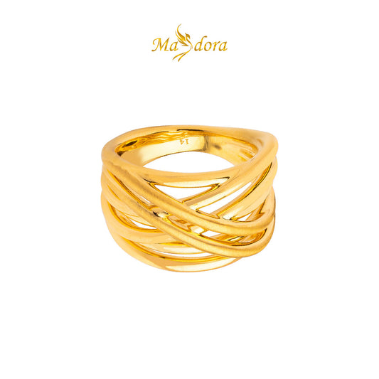 MASDORA 999 Gold Ring Rings Cincin Emas ~ Golden Fancy Matte (EMAS 999/24K)