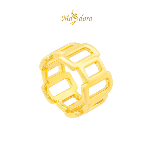 MASDORA 999 Gold Ring Rings Cincin Emas ~ High Polished Fitful Links (EMAS 999/24K)