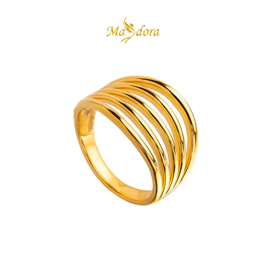 MASDORA 999 Gold Ring Rings Cincin Emas ~ Minimalist Buckle Layer (EMAS 999/24K)