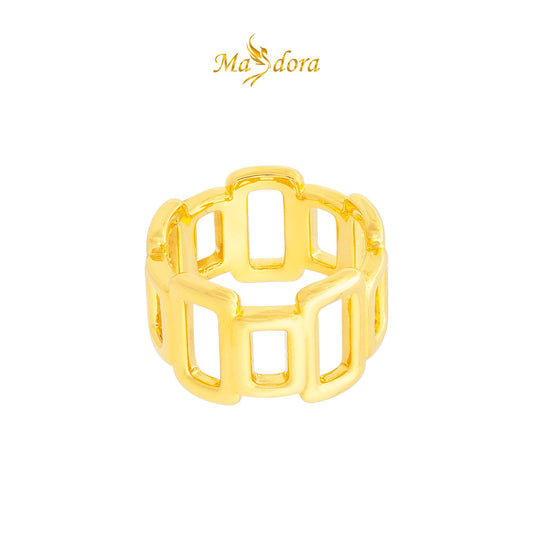 MASDORA 999 Gold Ring Rings Cincin Emas ~ High Polished Fitful Links (EMAS 999/24K)