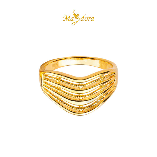 MASDORA 999 Gold Ring Rings Cincin Emas ~ Elegant Wavy Rope (EMAS 999/24K)