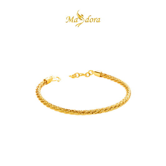 MASDORA 916 Gold Bangle Gelang Tangan Emas ~ Mini Twisted Cavo (EMAS 916/22K)