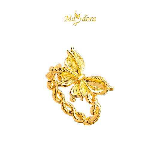 MASDORA 916 Gold Ring Rings Cincin Emas ~ HG Mini Fable Butterfly (EMAS 916/22K)