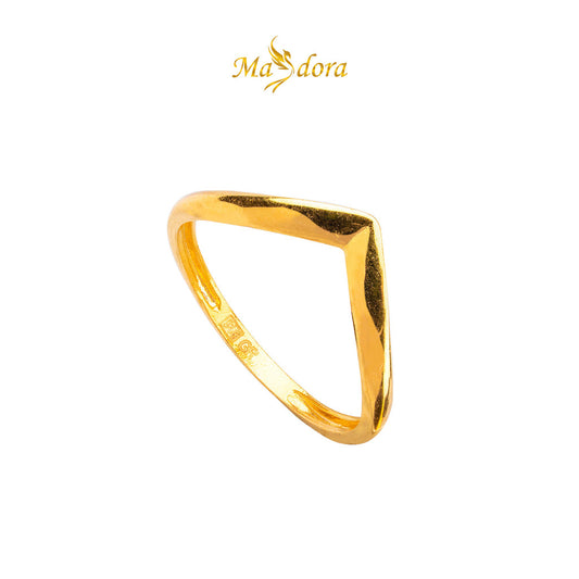 MASDORA 916 Gold Ring Rings Cincin Emas ~ Golden Subtle V (EMAS 916/22K)