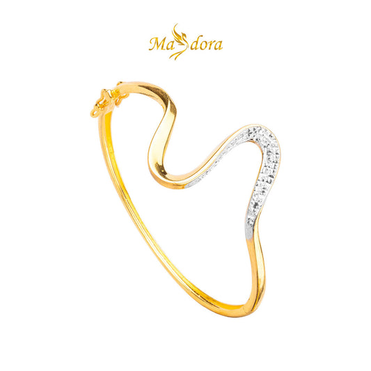 MASDORA 916 Gold Bangle Gelang Tangan Emas ~ Duotone Elegant Sway (EMAS 916/22K)
