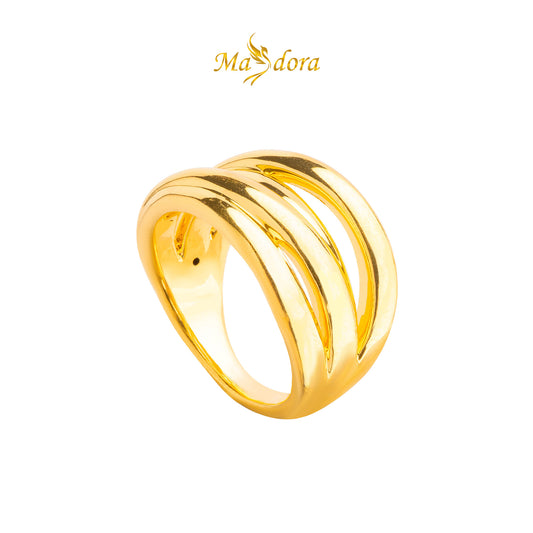 MASDORA 916 Gold Ring Rings Cincin Emas ~ HG Wide Snowdrop Petal (EMAS 916/22K)