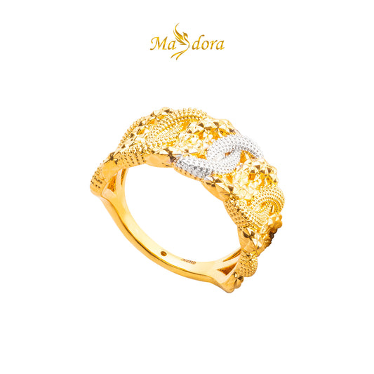 MASDORA 916 Gold Ring Rings Cincin Emas ~ HG Duotone Gilded Rumple (EMAS 916/22K)