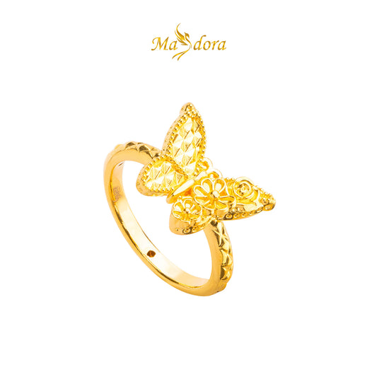 MASDORA 916 Gold Ring Rings Cincin Emas ~ HG Golden Flora Butterfly (EMAS 916/22K)
