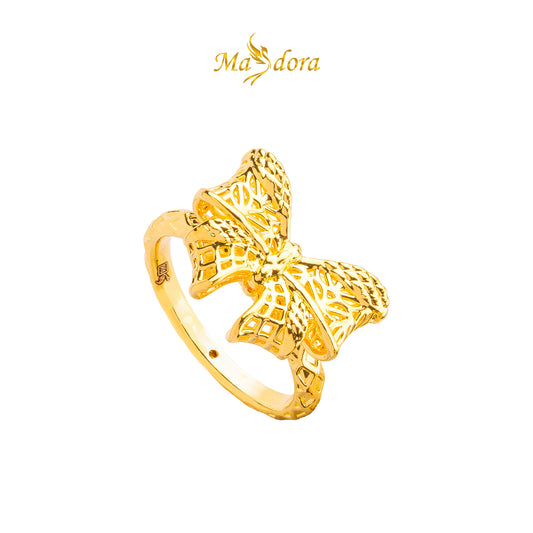 MASDORA 916 Gold Ring Rings Cincin Emas ~ HG Golden Geometry Ribbon (EMAS 916/22K)