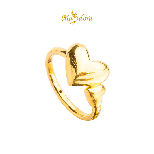 MASDORA 916 Gold Ring Rings Cincin Emas ~ HG Golden Twee Hearts (EMAS 916/22K)