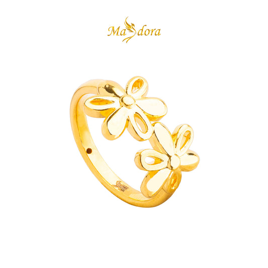 MASDORA 916 Gold Ring Rings Cincin Emas ~ HG New Double Blossom (EMAS 916/22K)