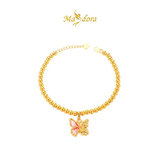MASDORA 916 Gold Bracelet Rantai Tangan Emas ~ HG Gradient Butterfly Flora (EMAS 916/22K)