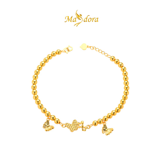 MASDORA 916 Gold Bracelet Rantai Tangan Emas ~ HG Triple Genuine Butterfly Boba (EMAS 916/22K)