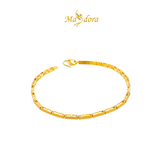 MASDORA 916 Gold Bracelet Rantai Tangan Emas ~ High Polished Lined Links (EMAS 916/22K)