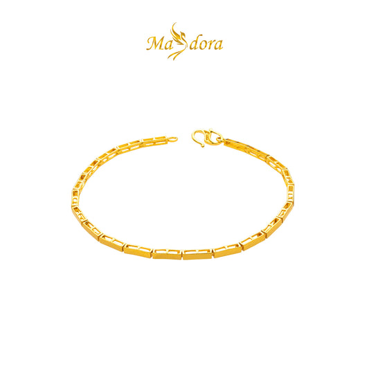 MASDORA 916 Gold Bracelet Rantai Tangan Emas ~ High Polished Lined Links (EMAS 916/22K)