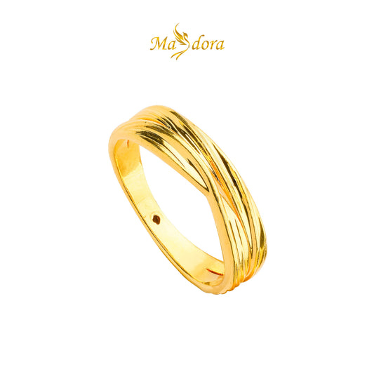 MASDORA 916 Gold Ring Rings Cincin Emas ~ HG Two Layer Mobius (EMAS 916/22K)