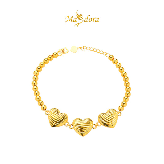 MASDORA 916 Gold Bracelet Rantai Tangan Emas ~ HG Triple Wave Boba (EMAS 916/22K)