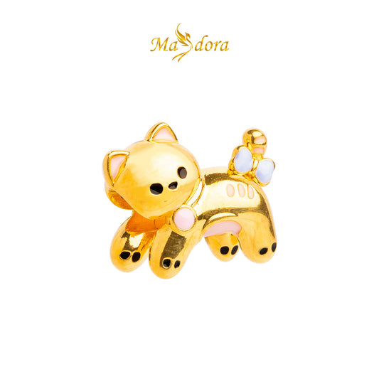 MASDORA 916 Gold Beads Bead Emas ~ HG Cuddly Cat (Colourful) (EMAS 916/22K)