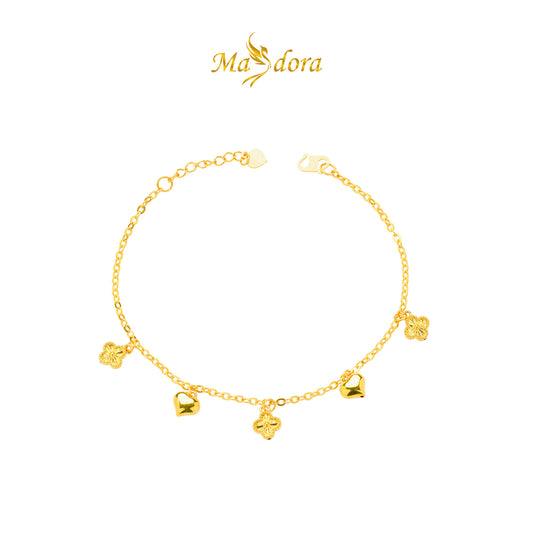 MASDORA 916 Gold Bracelet Rantai Tangan Emas ~ HG Clover Fluffy Chain (EMAS 916/22K)